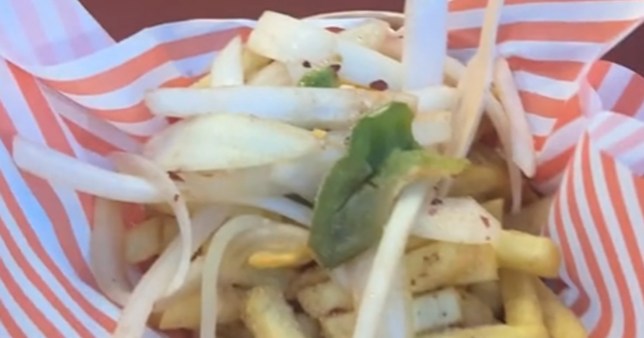 Natalie's portion of chips was small compared to the price (Picture: TikTok)